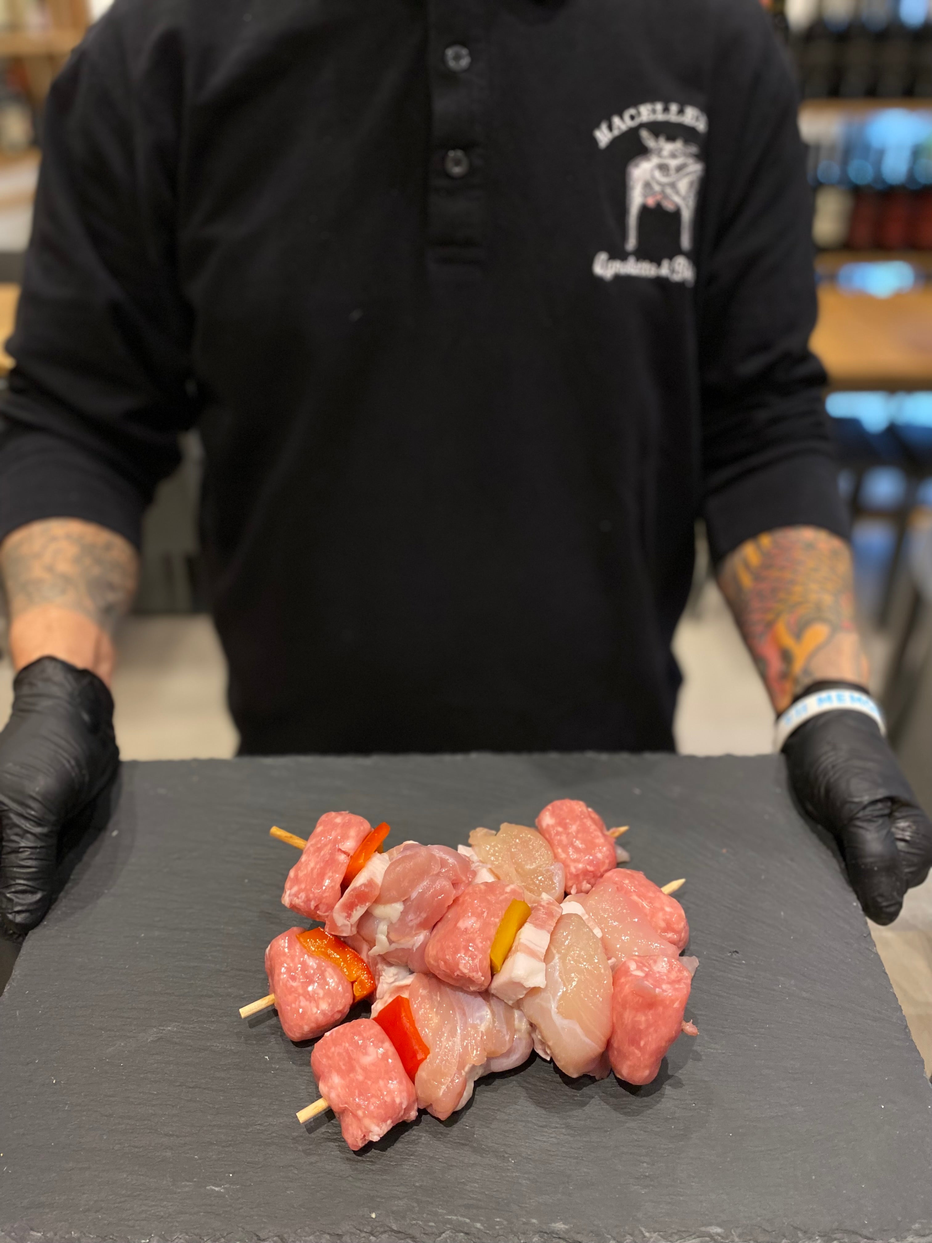 Spiedini di carne con verdure