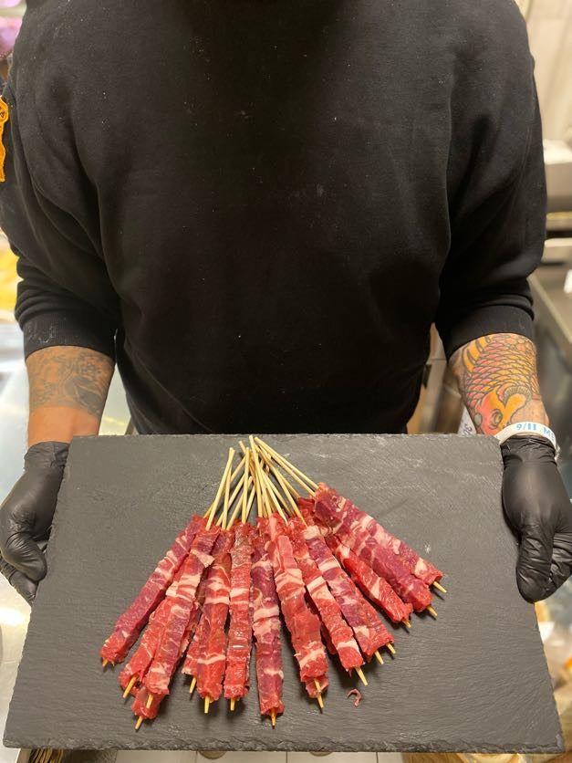 Arrosticini di pecora allevata in Italia