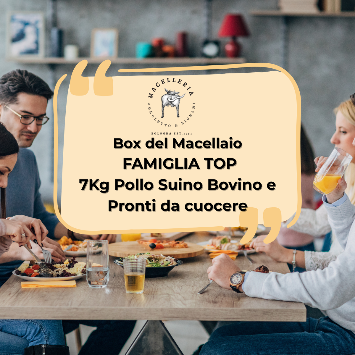La BOX FAMIGLIA TOP 7 Kg Pollo Suino e Bovino origine Italia